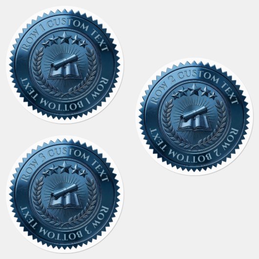 Benutzerdefinierte 3D-editierbare Blaue Folien-Zer Etiketten (Gruppe)
