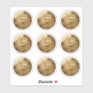 Benutzerdefinierte 3D-editierbare Goldfolie-Zertif Aufkleber