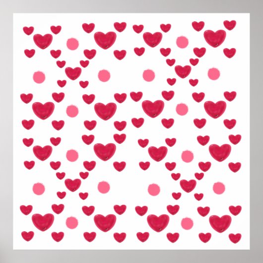 Benutzerdefinierte 3D-Jelly-Hearts und -Pünktchen  Poster (Vorne)