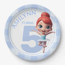 Benutzerdefinierte 3D Süße Blaue Ballerina Mädchen Pappteller