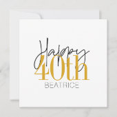 Benutzerdefinierte 40. Happy Birthday Card (Vorderseite)