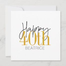 Benutzerdefinierte 40. Happy Birthday Card