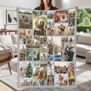 Benutzerdefinierte 42-Foto-Collage Fleecedecke