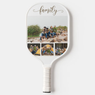 Benutzerdefinierte 4-Familien-Fotocollage Pickleball Schläger