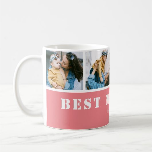 Benutzerdefinierte 4-Foto-Besten-Mutter-aller-Zeit Kaffeetasse (Links)