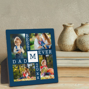 Benutzerdefinierte 4-Foto-Collage Bester Vater All Fotoplatte