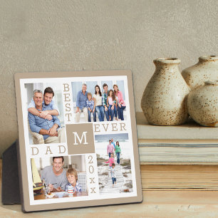 Benutzerdefinierte 4-Foto-Collage Bester Vater All Fotoplatte