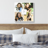 Benutzerdefinierte 4-Foto-Collage mit Monogramm un Leinwanddruck (Insitu (Schlafzimmer))