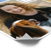 Benutzerdefinierte 4-Foto-Collage mit Monogramm un Poster (Ecke)
