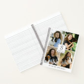 Benutzerdefinierte 4-Foto-Collage mit monogrammier Notizblock (Innenseite)