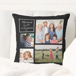 Benutzerdefinierte 4-Foto-Collage Personalisiert M Kissen