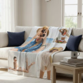 Benutzerdefinierte 4-Foto-Collage Personalisierte Fleecedecke