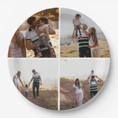 Benutzerdefinierte 4-Foto-Collage Personalisierte Pappteller (Vorderseite)