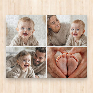 Benutzerdefinierte 4-Foto-Collage Süßes Baby Puzzle
