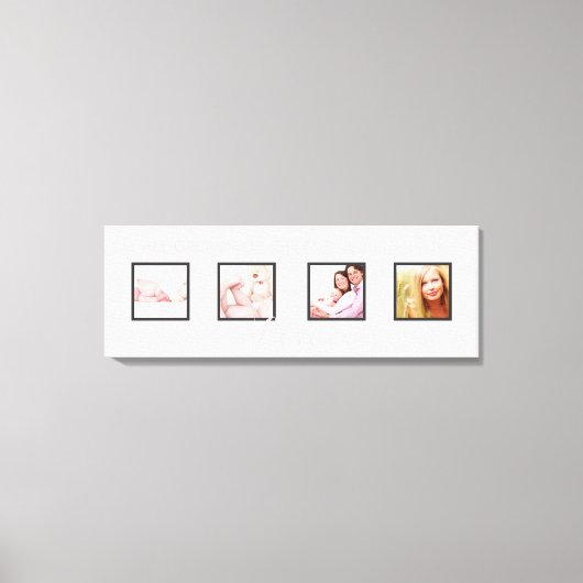 benutzerdefinierte 4-Foto-Frames DIY-Schriftart+Hi Leinwanddruck (Vorderseite)