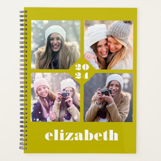 Benutzerdefinierte 4-Foto-Personalisierte Chartreu Planer (Vorderseite)