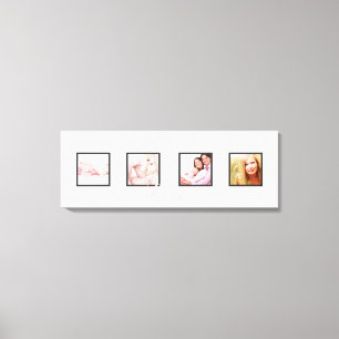 benutzerdefinierte 4-Foto-Rahmen DIY-Schriftart+Hi Leinwanddruck