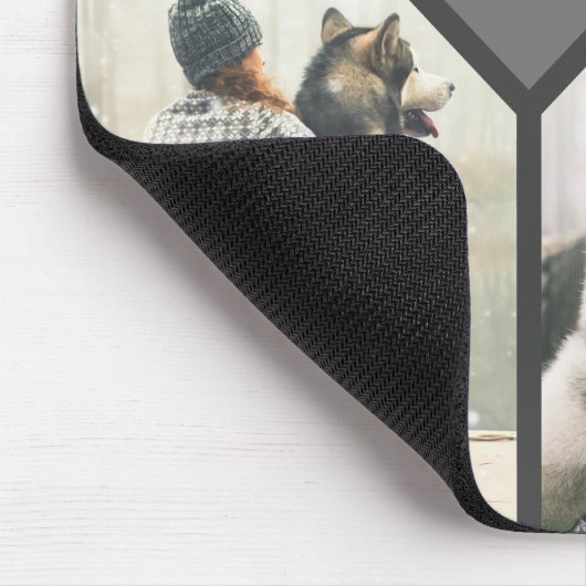 Benutzerdefinierte 4-Foto-Vorlage mit Monogramm Mousepad (Ecke)