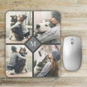 Benutzerdefinierte 4-Foto-Vorlage mit Monogramm Mousepad
