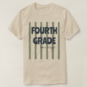 Benutzerdefinierte 4. Klasse Schulstreifen Lehrer T-Shirt