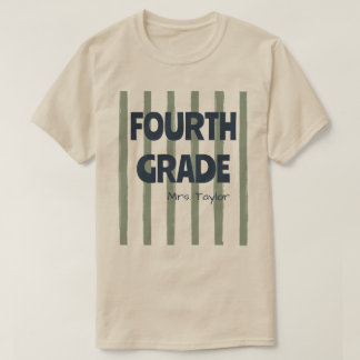 Benutzerdefinierte 4. Klasse Schulstreifen Lehrer  T-Shirt