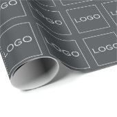 Benutzerdefinierte 4 Logos, Geschäft auf Anthrazit Geschenkpapier (Rolleneckpunkt)