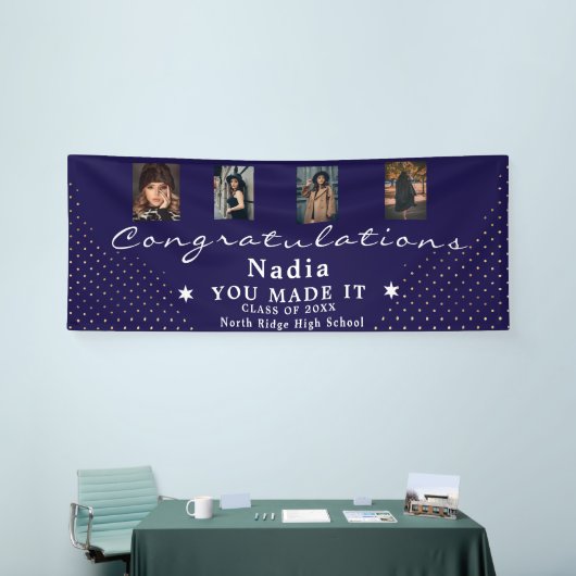 Benutzerdefinierte 4- oder 5-Foto-Graduierungspart Banner (Messeveranstaltung)