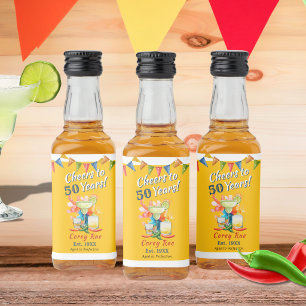 Benutzerdefinierte 50. Geburtstags-Tequila-Margari Alkoholflaschenetikett