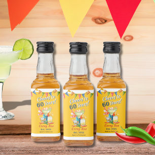 Benutzerdefinierte 60. Geburtstags-Margarita-Tequi Alkoholflaschenetikett