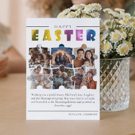 Benutzerdefinierte 6-Foto-Collage Osterpostkarte Einladung