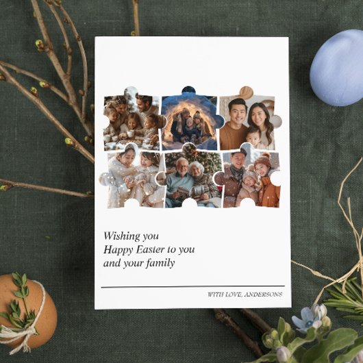 Benutzerdefinierte 6-Foto-Collage Osterpostkarte Einladung