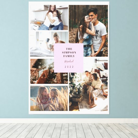 Benutzerdefinierte 6-Foto-Instagram-Collage Leinwanddruck (Insitu (Holzboden))