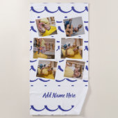 Benutzerdefinierte 6 Fotorahmen mit personalisiert Strandtuch (Vorderseite)