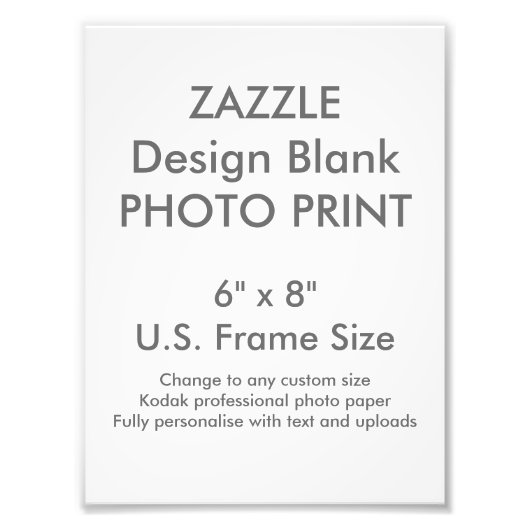 Benutzerdefinierte 6" x 8" Foto Druckvorlage (Vorne)