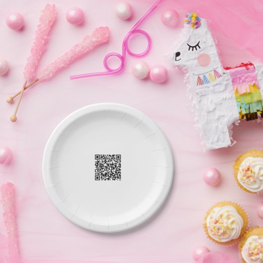 Benutzerdefinierte 7-Zoll-Papierplatte mit QR-Code Pappteller (Party)