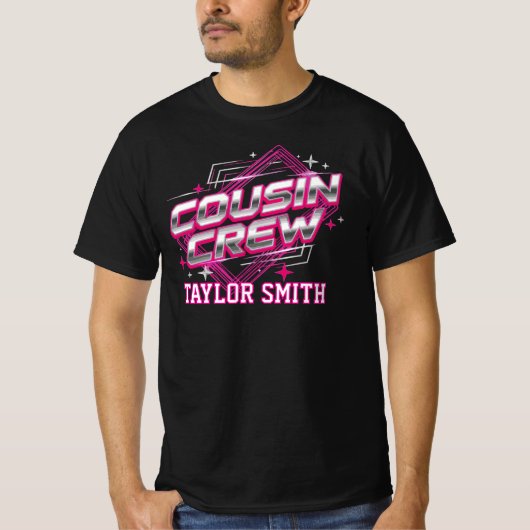 Benutzerdefinierte 80er Synthwave Chrome Cousin Cr T-Shirt (Vorderseite)