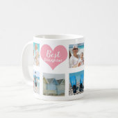 Benutzerdefinierte 8-Foto-Beste Tochterkollektion Kaffeetasse (Vorderseite Links)