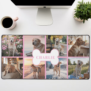 Benutzerdefinierte 8-Foto-Collage-Hundeknochen Hau Schreibtischunterlage