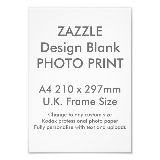 Benutzerdefinierte A4-Foto Print UK Frame Size Fotodruck (Vorne)