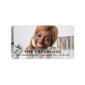 Benutzerdefinierte Abschluss-Foto-Rücksendeadresse Adressaufkleber (Vorne)