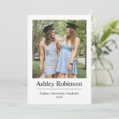 Benutzerdefinierte Abschluss-Karte mit vier Fotos Ankündigung (Stehend Vorderseite)