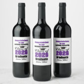 Benutzerdefinierte Abschlussfeier der Purple Class Weinetikett (Flaschen)