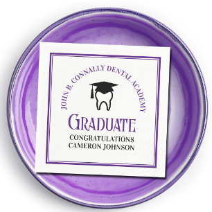 Benutzerdefinierte Abschlussfeier der Purple Denta Serviette