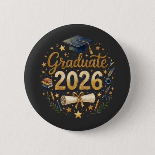 Benutzerdefinierte Abschlussklasse 2026 Personalis Button (Vorderseite)