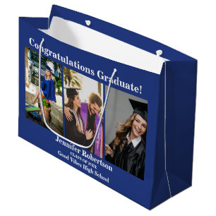 Benutzerdefinierte Abschlussklasse von 3 Foto-Coll Große Geschenktüte
