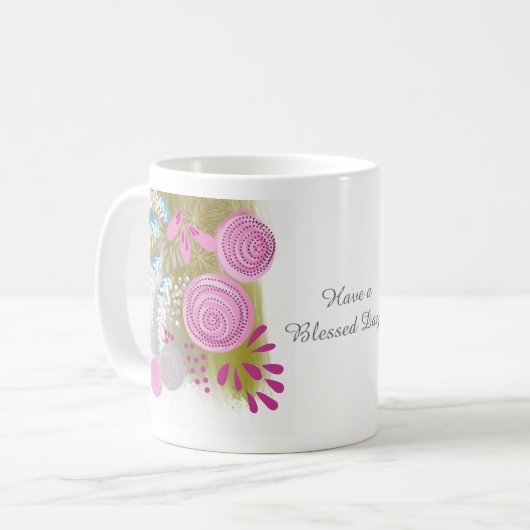 Benutzerdefinierte abstrakte Blumen Kaffeetasse (Vorderseite Links)