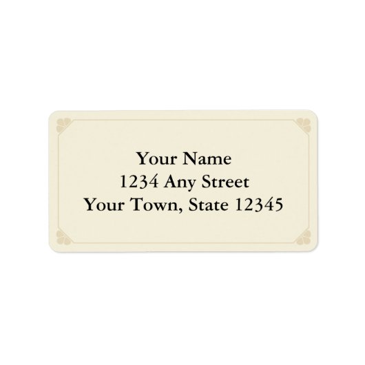 Benutzerdefinierte Adressbezeichnungen - Ecru & Be Adressaufkleber (Vorne)