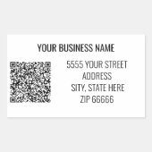 Benutzerdefinierte Adressbezeichnungen mit QR-Code Rechteckiger Aufkleber (Vorderseite)