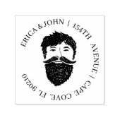Benutzerdefinierte Adresse Bärtiger Mann Selbst-Ti Permastempel (Design)