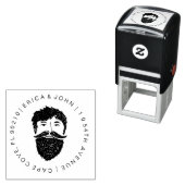 Benutzerdefinierte Adresse Bearded man Self-Ink-Rü Permastempel (Beispiel)